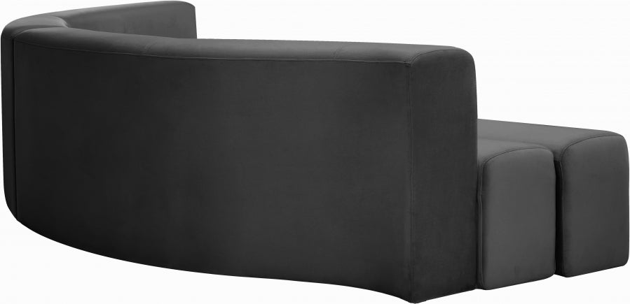 CURL VELVET 2PC. SECTIONAL - GREY