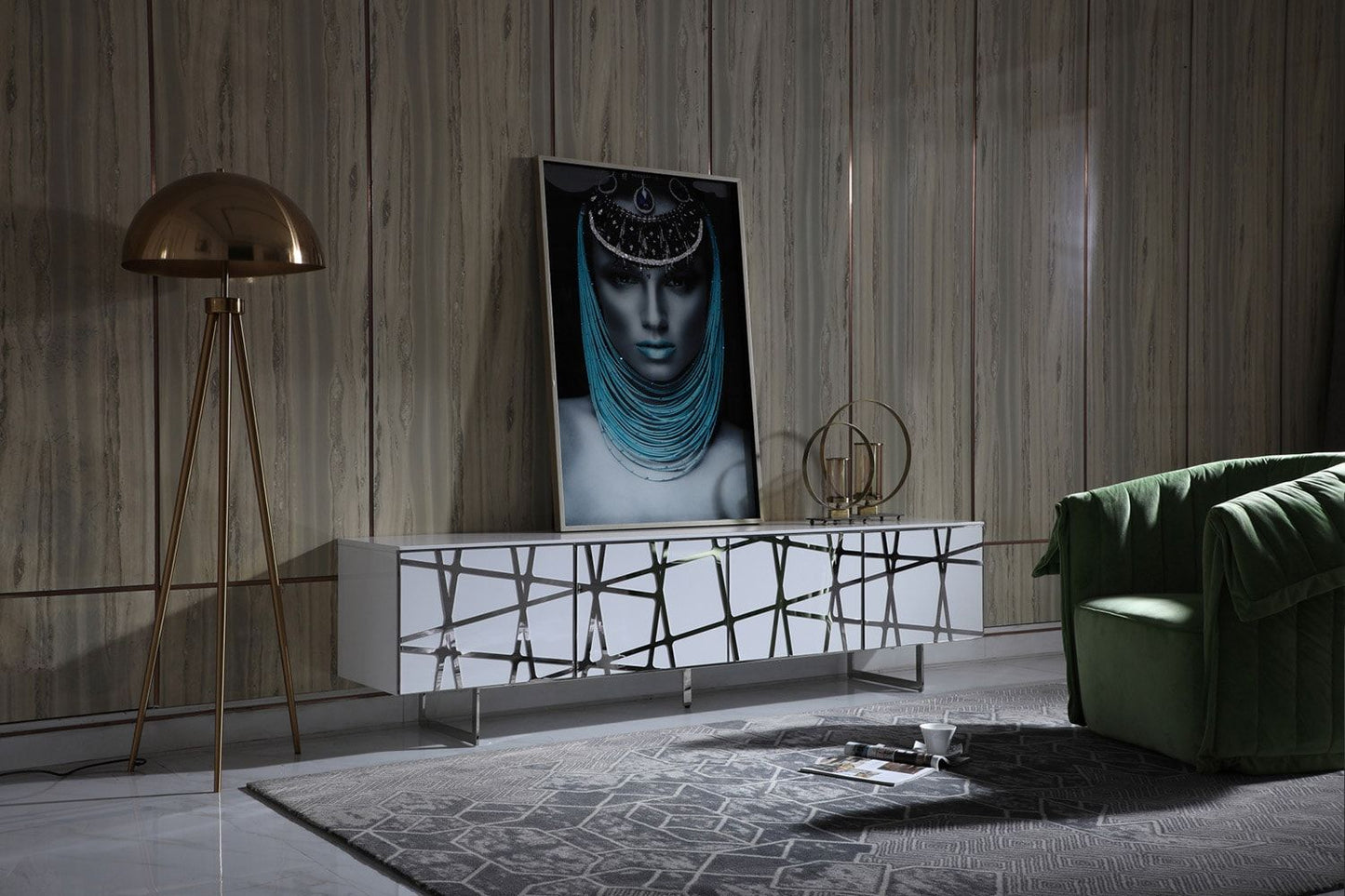 MODREST KILSON - MODERN WHITE TV STAND