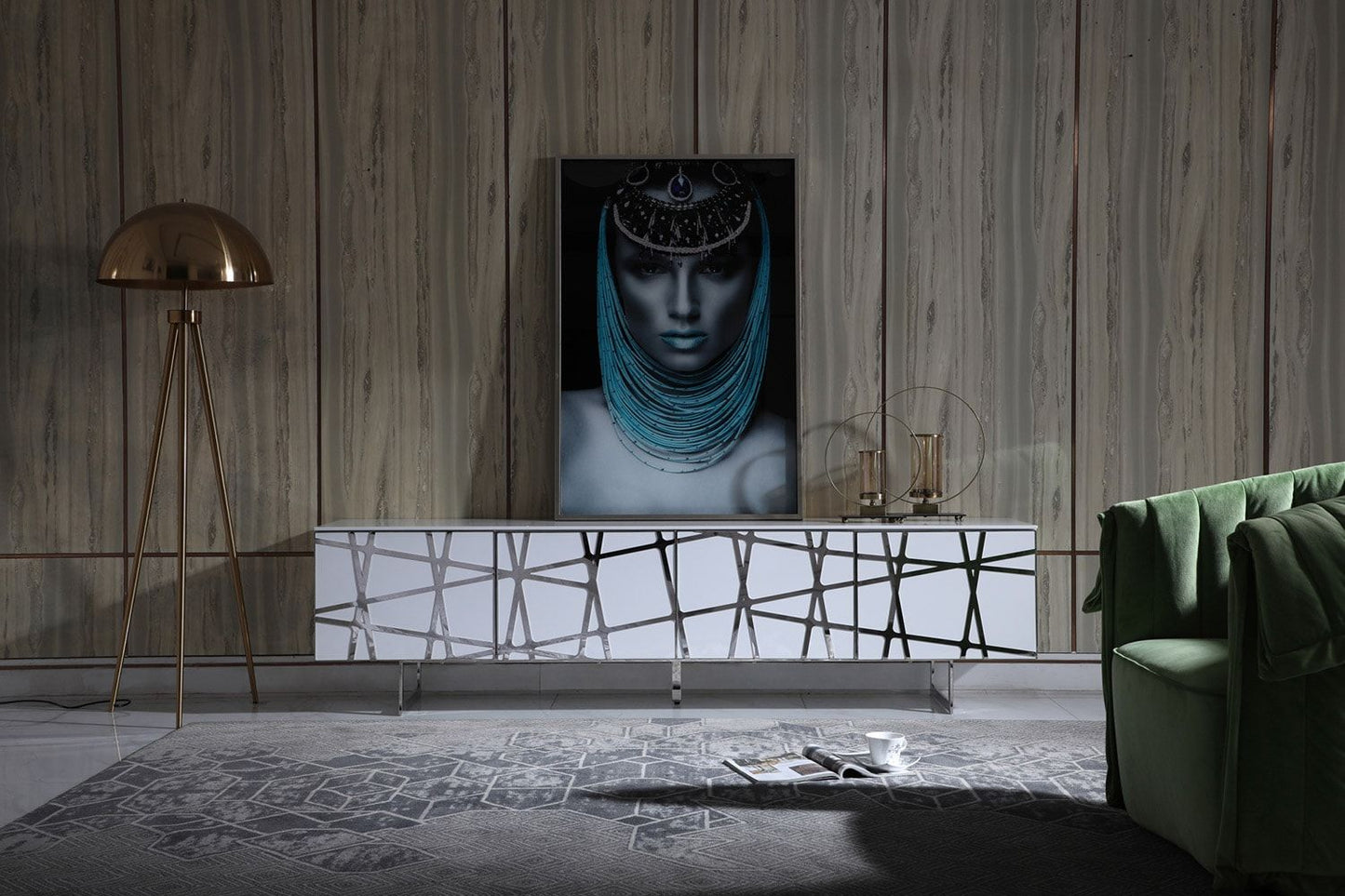 MODREST KILSON - MODERN WHITE TV STAND