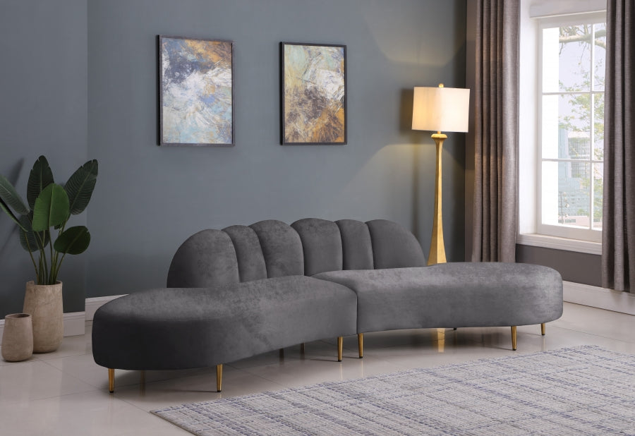 DIVINE VELVET 2PC. SECTIONAL SET - PINK