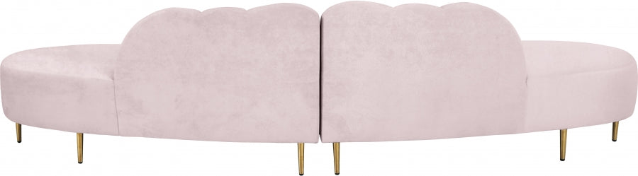 DIVINE VELVET 2PC. SECTIONAL SET - PINK