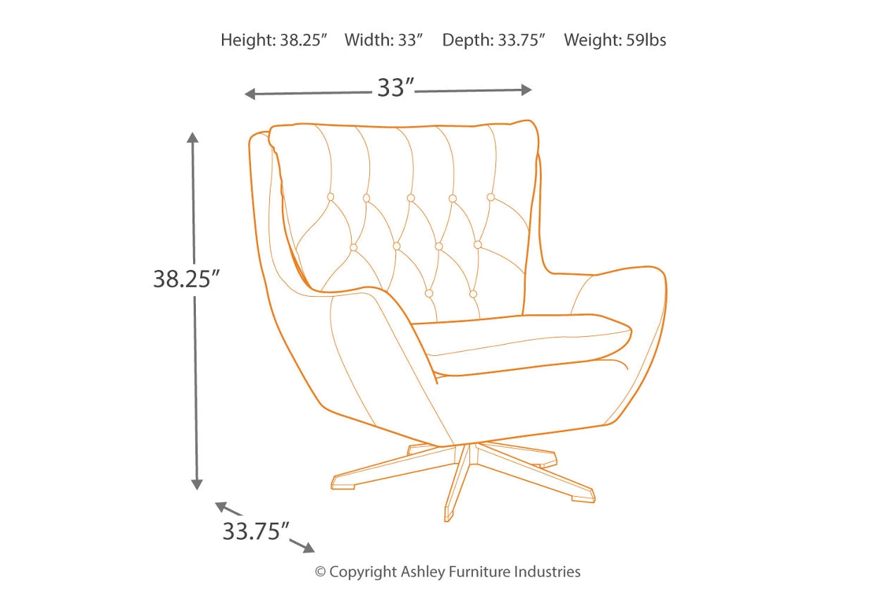 VELBURG ACCENT CHAIR - BROWN
