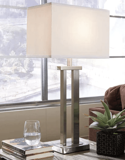 ASHLEY ANIELA SILVER FINISH TABLE LAMP