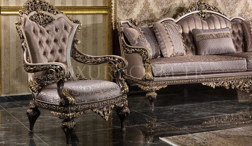 KAMELYA CREAM 4 PIECES LIVING ROOM FURNITURE SET