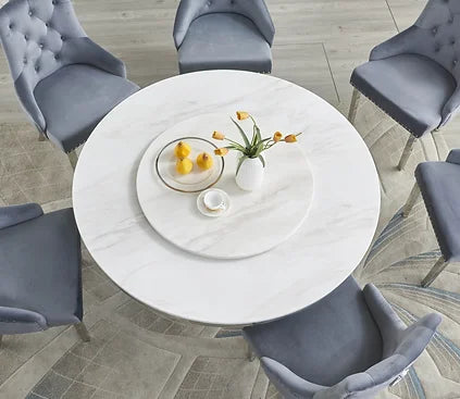 D605 UNICO HAVANA 5PCS ROUND DINING SET - GREY