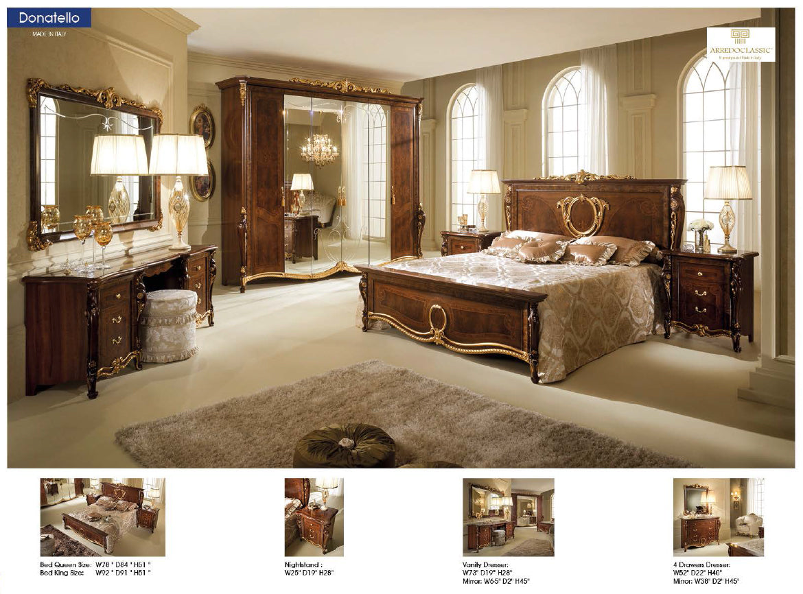 DONATELLO 4PCS KING/QUEEN CLASSIC BEDROOM SET
