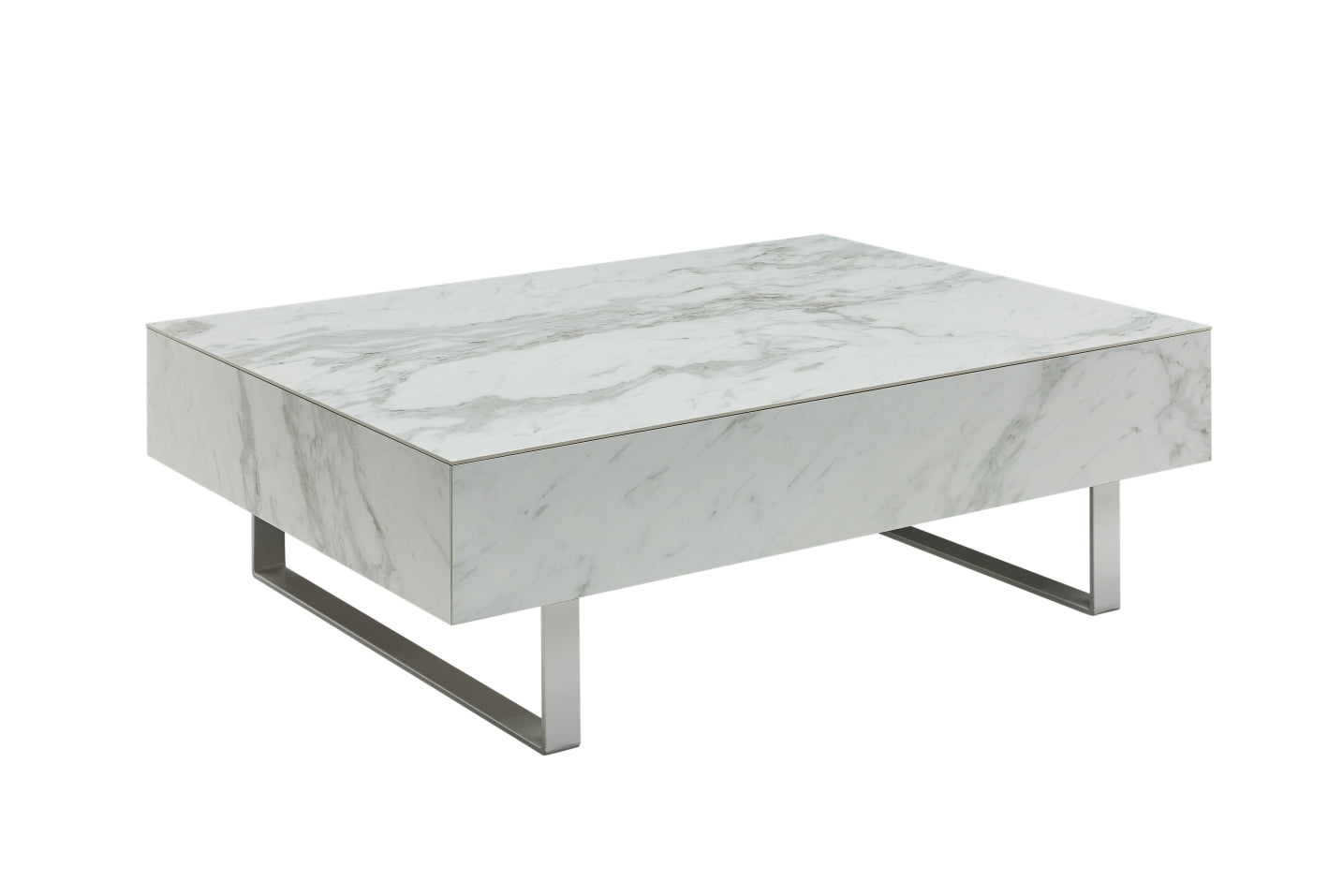 1497 WHITE MARBLE-TOP COFFEE TABLE
