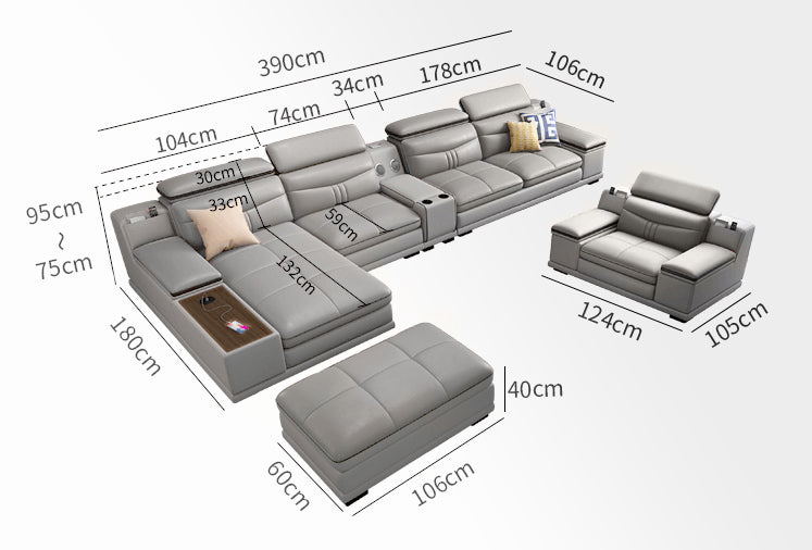 908 SECTIONAL LIVING ROOM SET - LIGHT GREY
