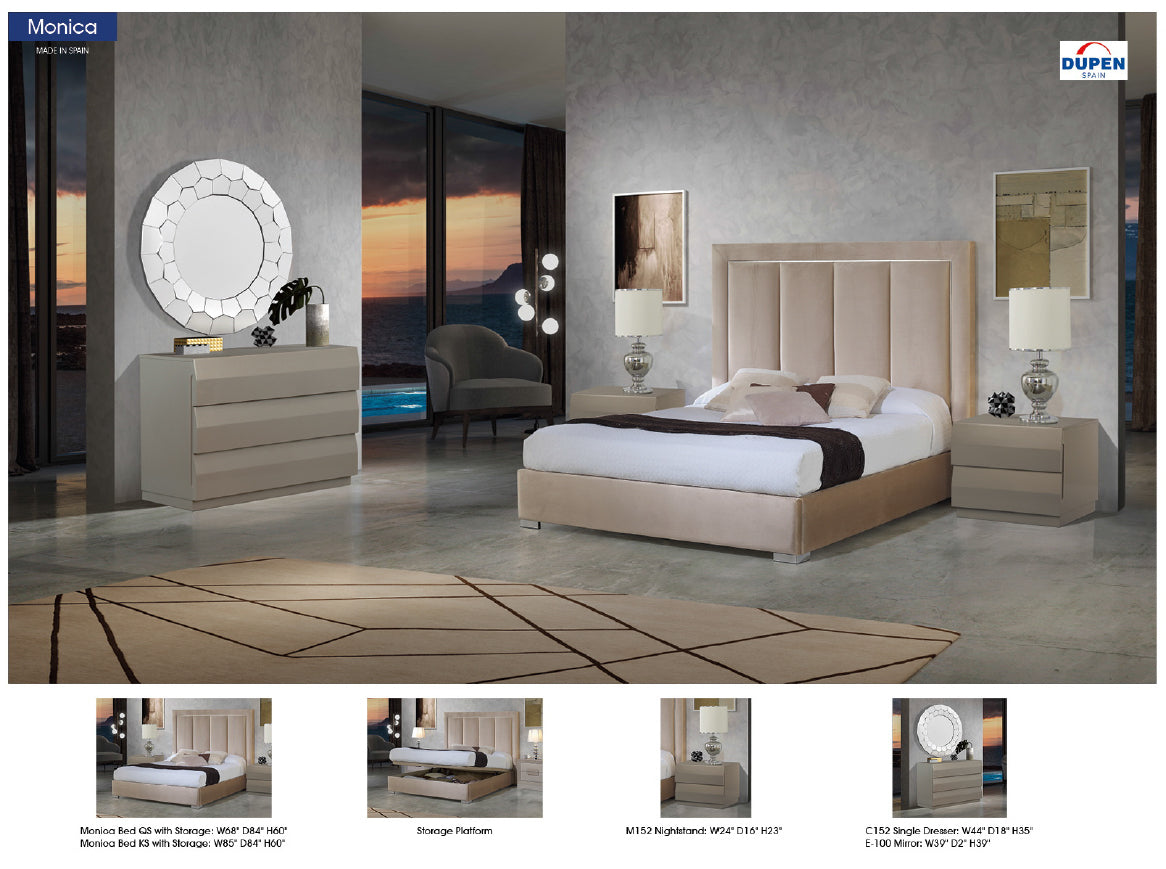 MONICA 4PCS KING/QUEEN MODERN STORAGE BEDROOM SET
