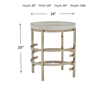 MONTIFLYN END TABLE END TABLE WHITE/GOLD