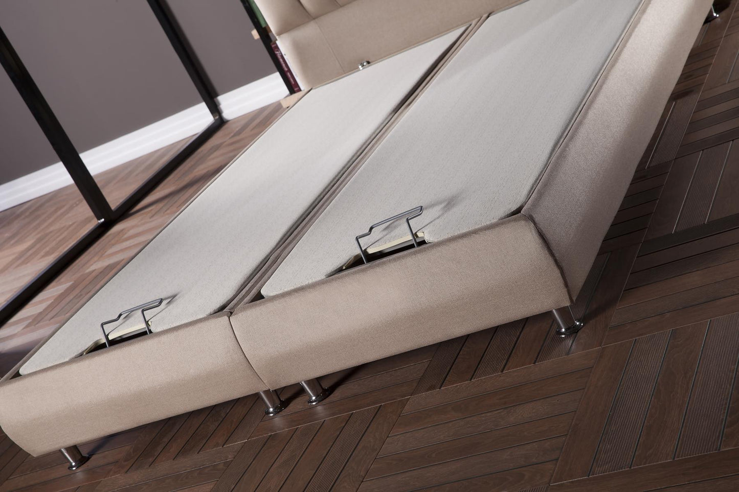 PRINCE STORAGE BED - BEDDING DIEGO BEIGE
