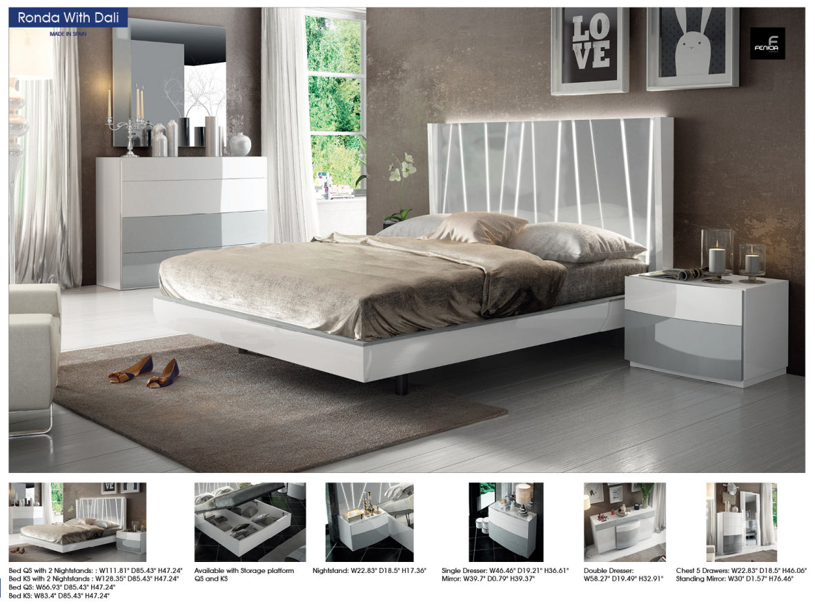 Ronda DALI 4PCS KING/QUEEN MODERN BEDROOM SET