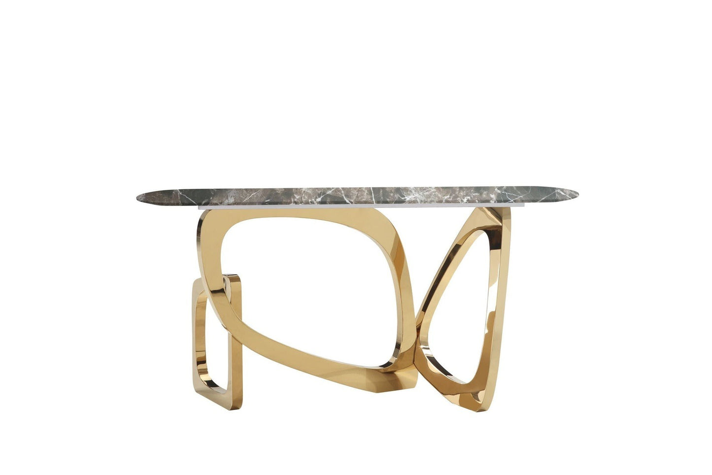 MODREST COLTON - GLAM BROWN & GOLD CONSOLE TABLE