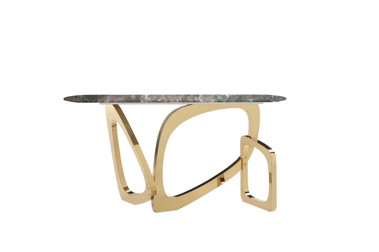 MODREST COLTON - GLAM BROWN & GOLD CONSOLE TABLE