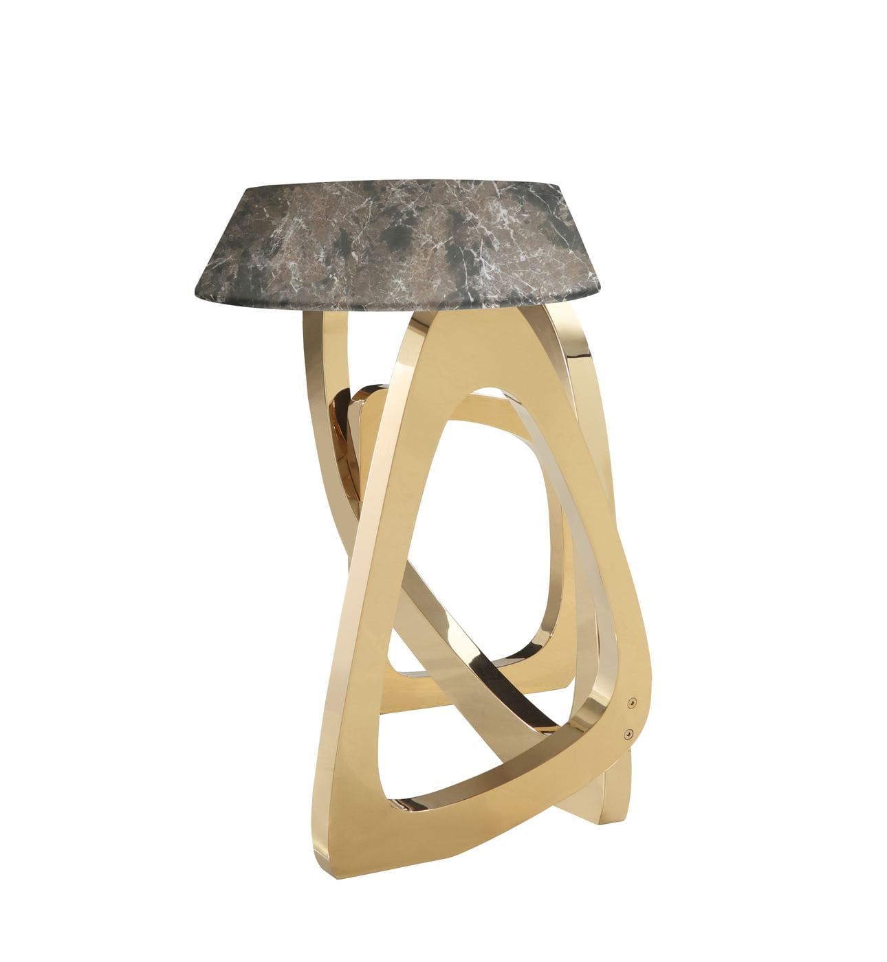 MODREST COLTON - GLAM BROWN & GOLD CONSOLE TABLE