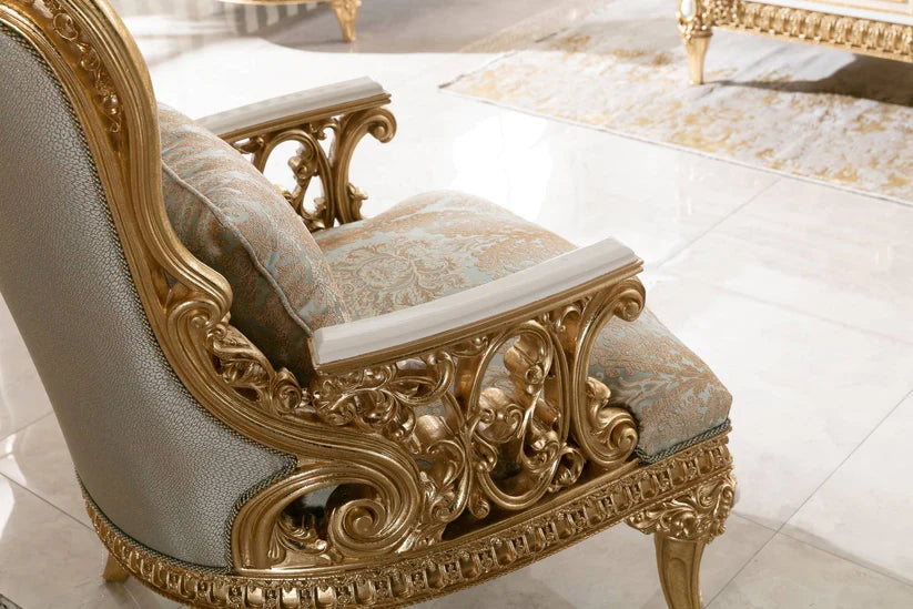 HUMA CREAM 4 PIECES LIVING ROOM FURNITURE SET