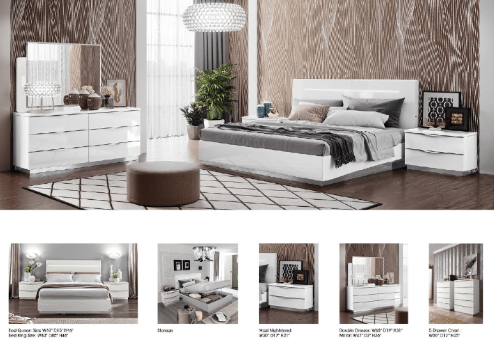 ONDA LEGNO KING & QUEEN SIZE 4PCS MODERN BEDROOM SET