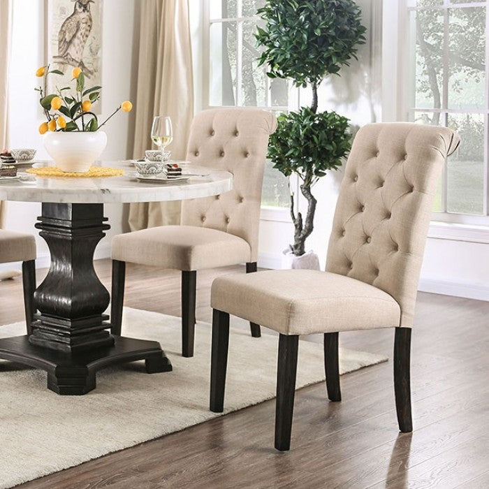 ELFREDO MARBLE-TOP 5PCS ROUND DINING SET