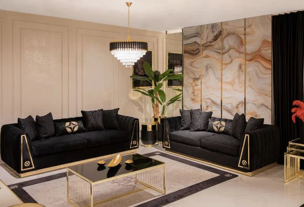 OLYMPIA SOFA & LOVESEAT LIVING ROOM SET - BLUE