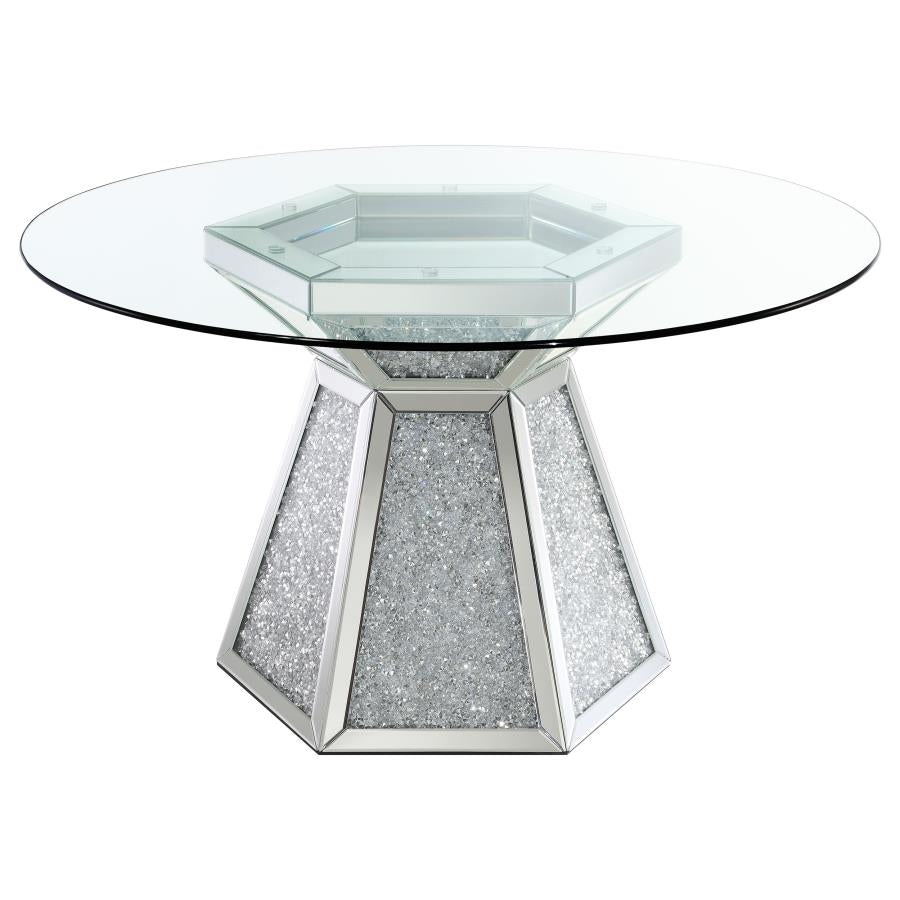 QUINN HEXAGON PEDESTAL DINING ROOM SET - BLUE