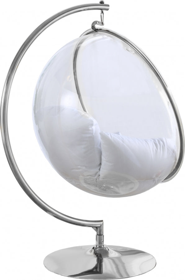 LUNA ACRYLIC SWING BUBBLE ACCENT CHAIR - WHITE