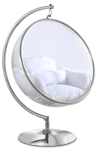 LUNA ACRYLIC SWING BUBBLE ACCENT CHAIR - WHITE