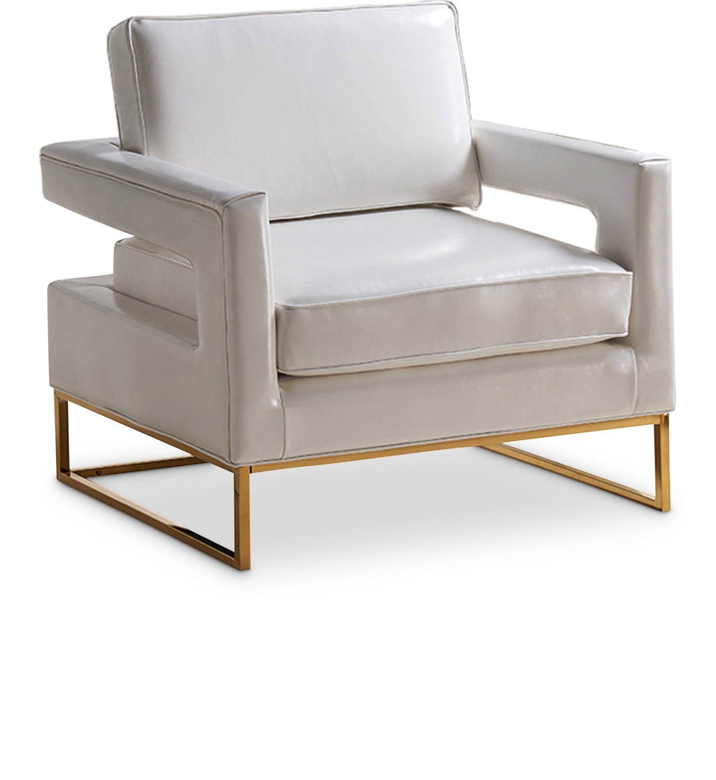 AMELIA FAUX LEATHER ACCENT CHAIR - WHITE