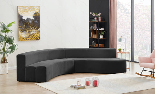 CURL VELVET 2PC. SECTIONAL - GREY