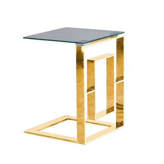 SB-122 METAL BOX FRAME 22" SIDE TABLE, GOLD -KD