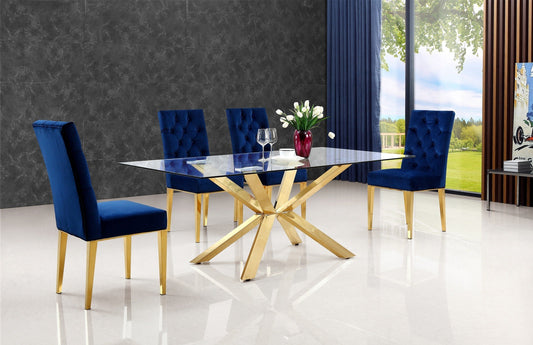 CAPRI GOLD DINING TABLE + 6 CHAIRS DINING SET