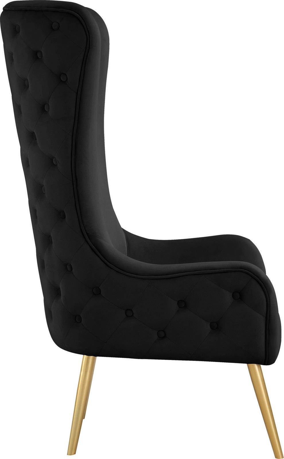 ALEXANDER VELVET ACCENT CHAIR - BLACK