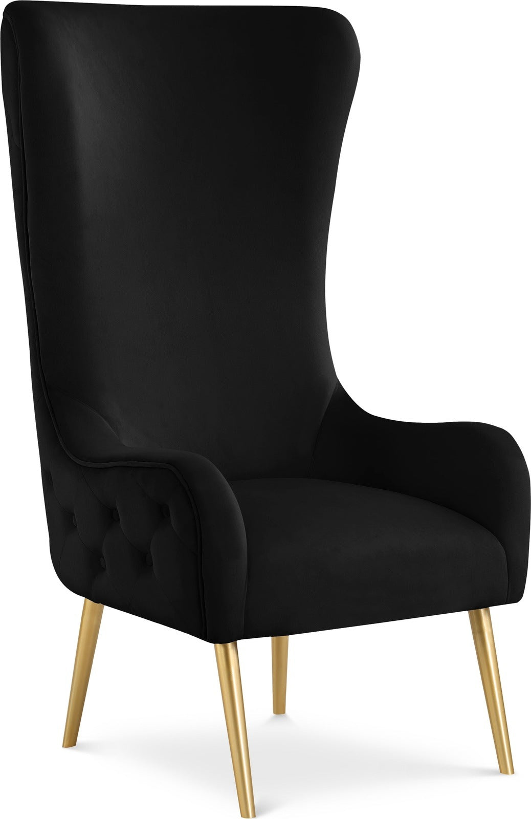 ALEXANDER VELVET ACCENT CHAIR - BLACK