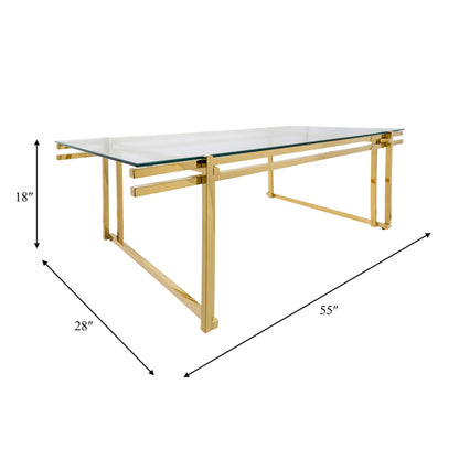 METAL 55" COFFEE TABLE, GOLD