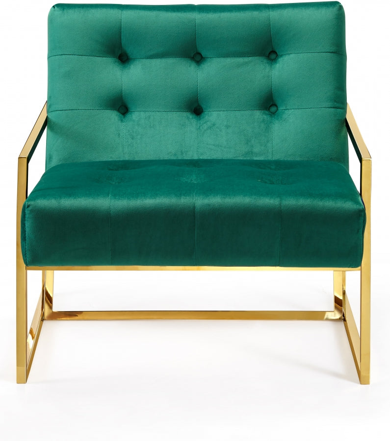 PIERRE VELVET ACCENT CHAIR - GREEN