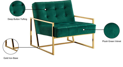 PIERRE VELVET ACCENT CHAIR - GREEN