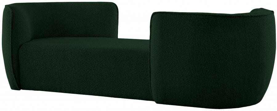 HILTON BOUCLE FABRIC CHAISE LOUNGE - GREEN