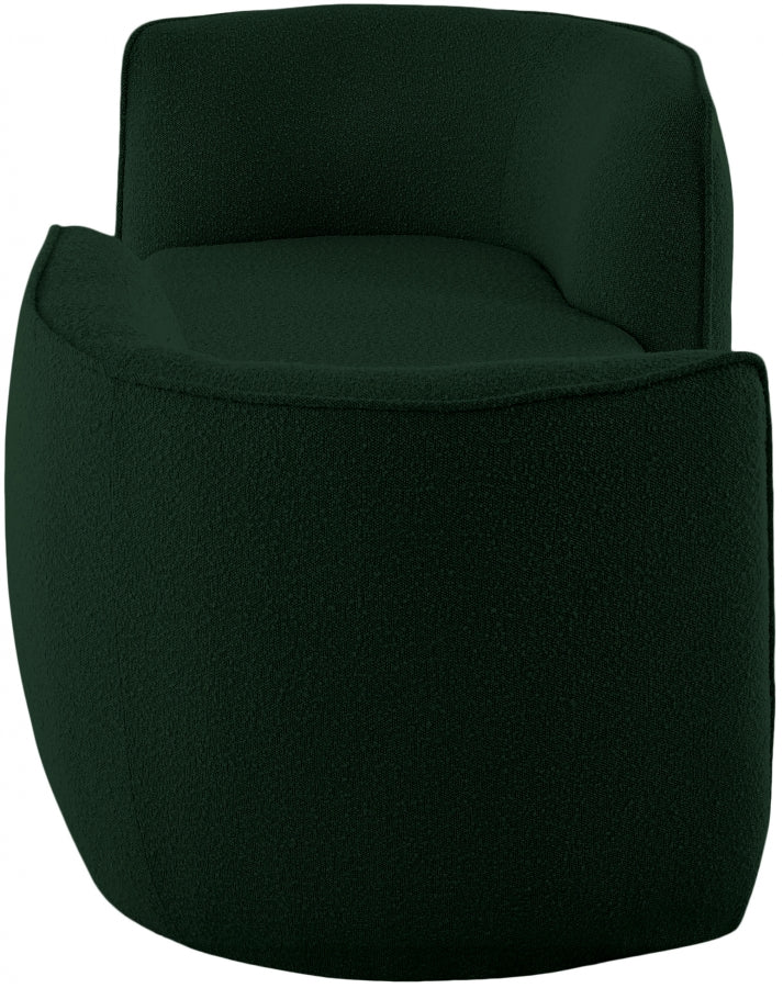 HILTON BOUCLE FABRIC CHAISE LOUNGE - GREEN