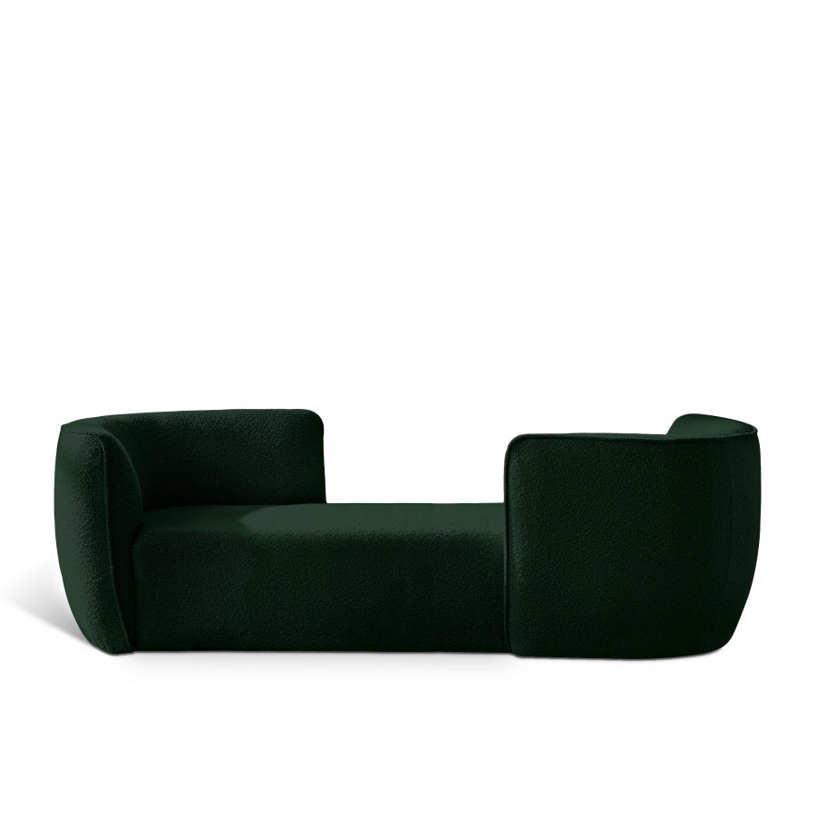 HILTON BOUCLE FABRIC CHAISE LOUNGE - GREEN