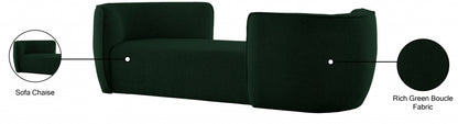 HILTON BOUCLE FABRIC CHAISE LOUNGE - GREEN