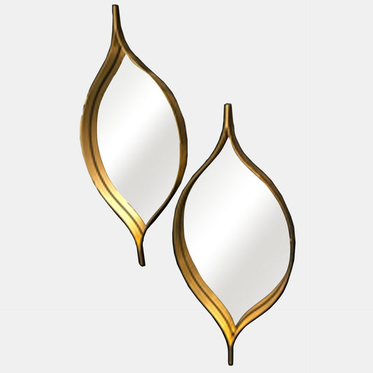 S/2 GOLD LEAF MIRRORS