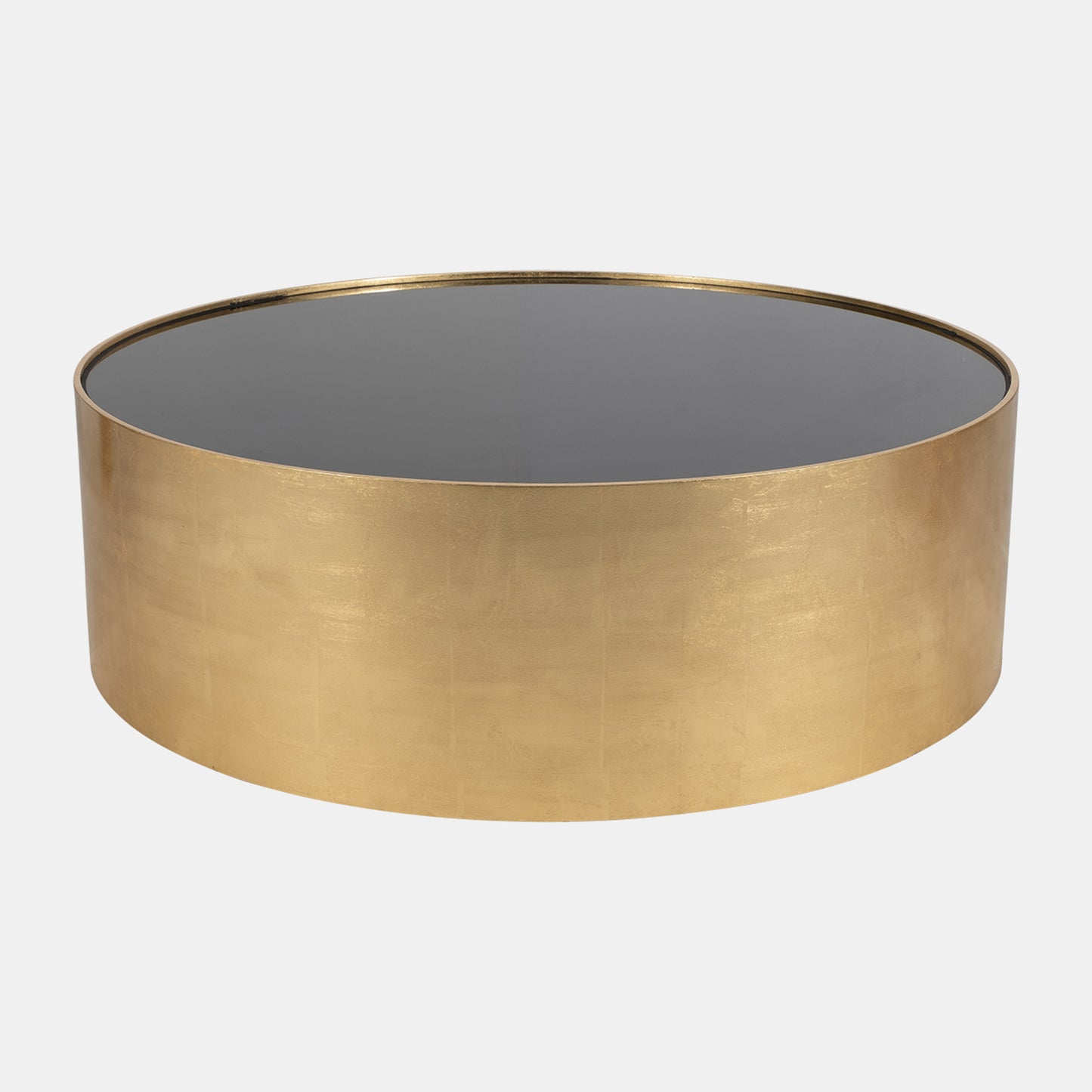 WOOD, 47" GOLD, BLACK GLASS COFFEE TABLE