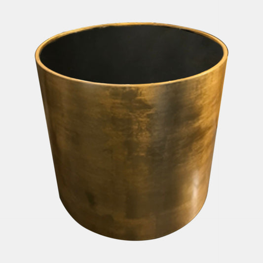 WOOD, 24" GOLD, BLACK GLASS SIDE TABLE