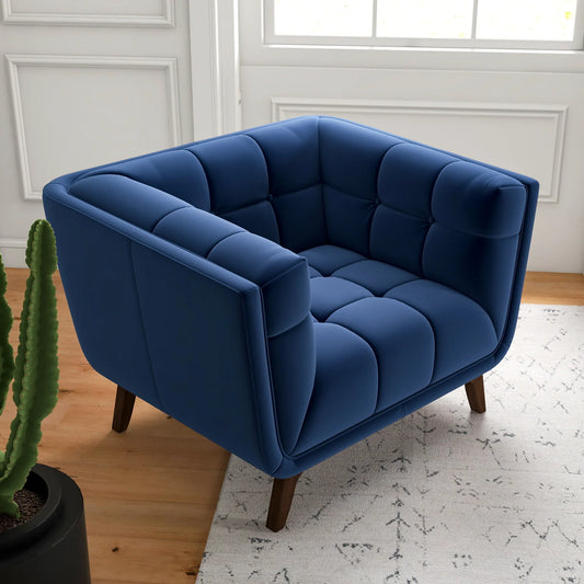 ADDISON LOUNGE CHAIR NAVY BLUE - VELVET