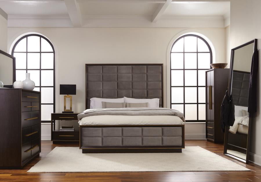 DURANGO 4-PCS PANEL BEDROOM SET GREY AND SMOKED PEPPERCORN