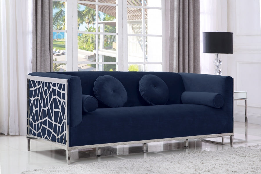 OPAL NAYA COLLECTION LIVING ROOM SET - NAVY BLUE