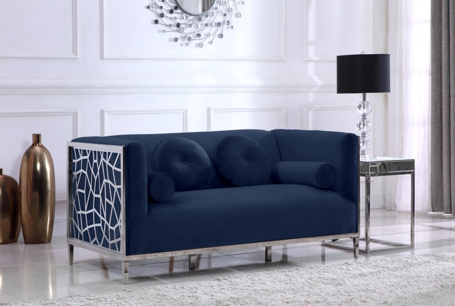 OPAL NAYA COLLECTION LIVING ROOM SET - NAVY BLUE