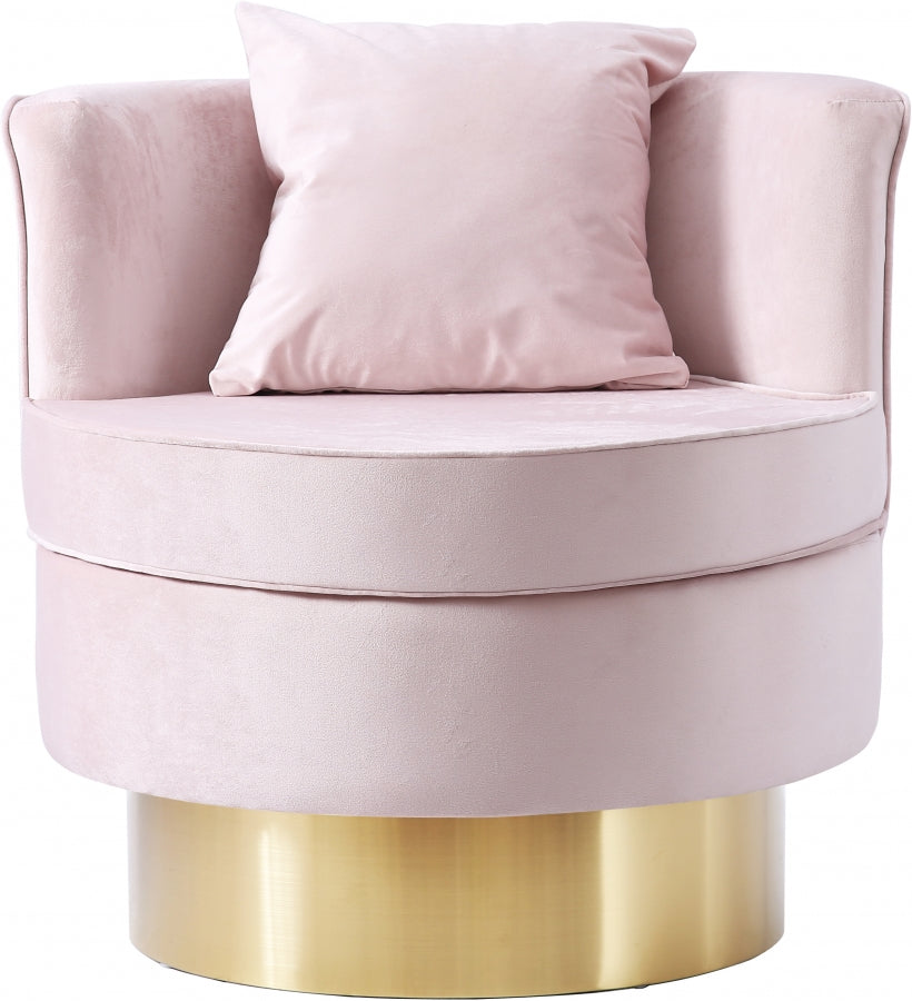 KENDRA VELVET ACCENT CHAIR - PINK