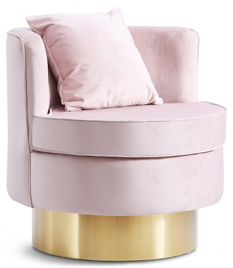 KENDRA VELVET ACCENT CHAIR - PINK