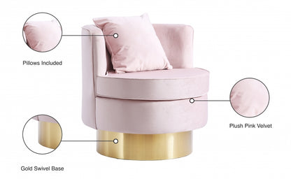 KENDRA VELVET ACCENT CHAIR - PINK