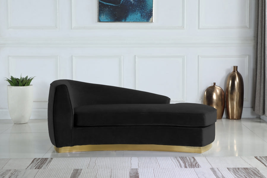 JULIAN VELVET CHAISE LOUNGE - GREY